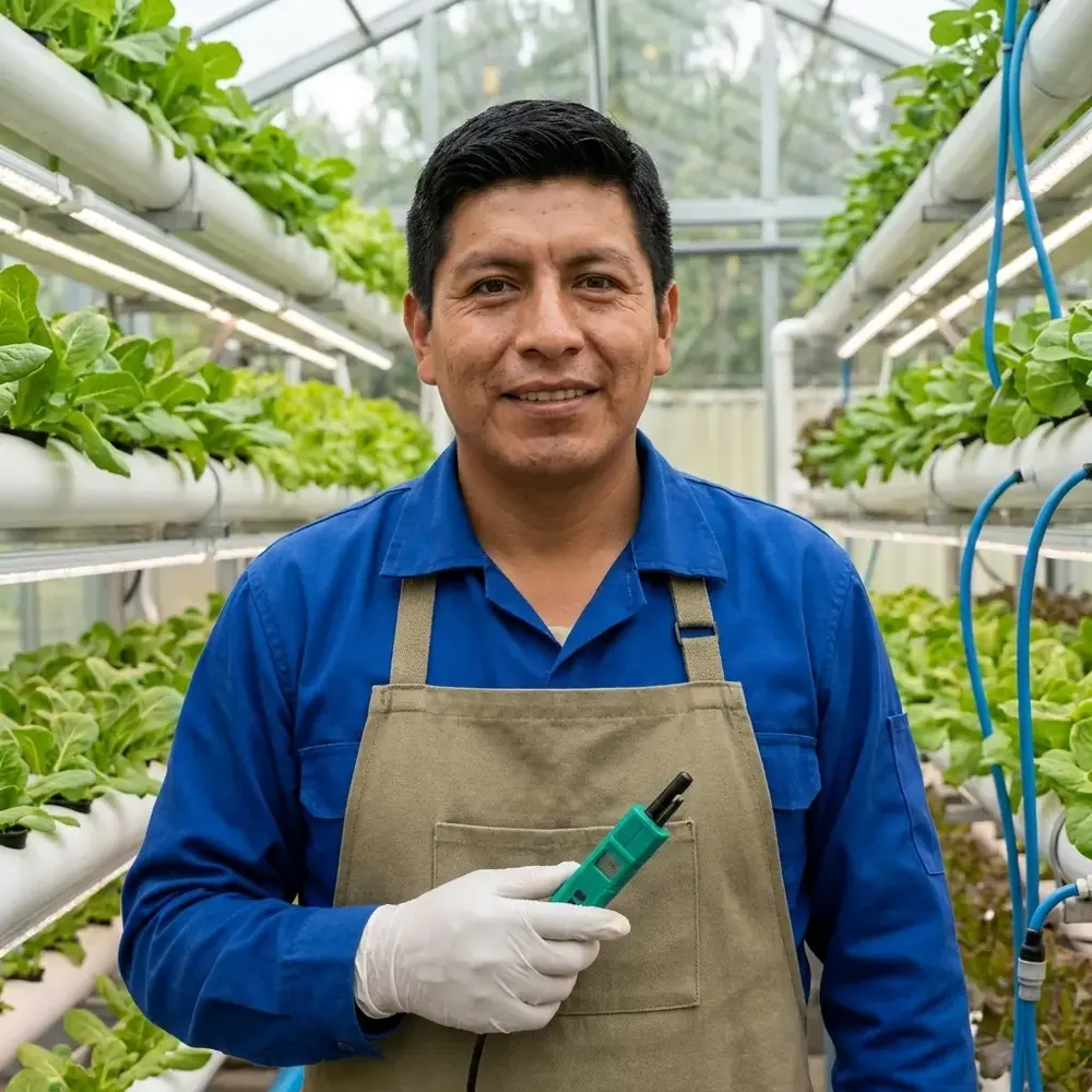 Esteban Caicedo, hidroagricultor profesional